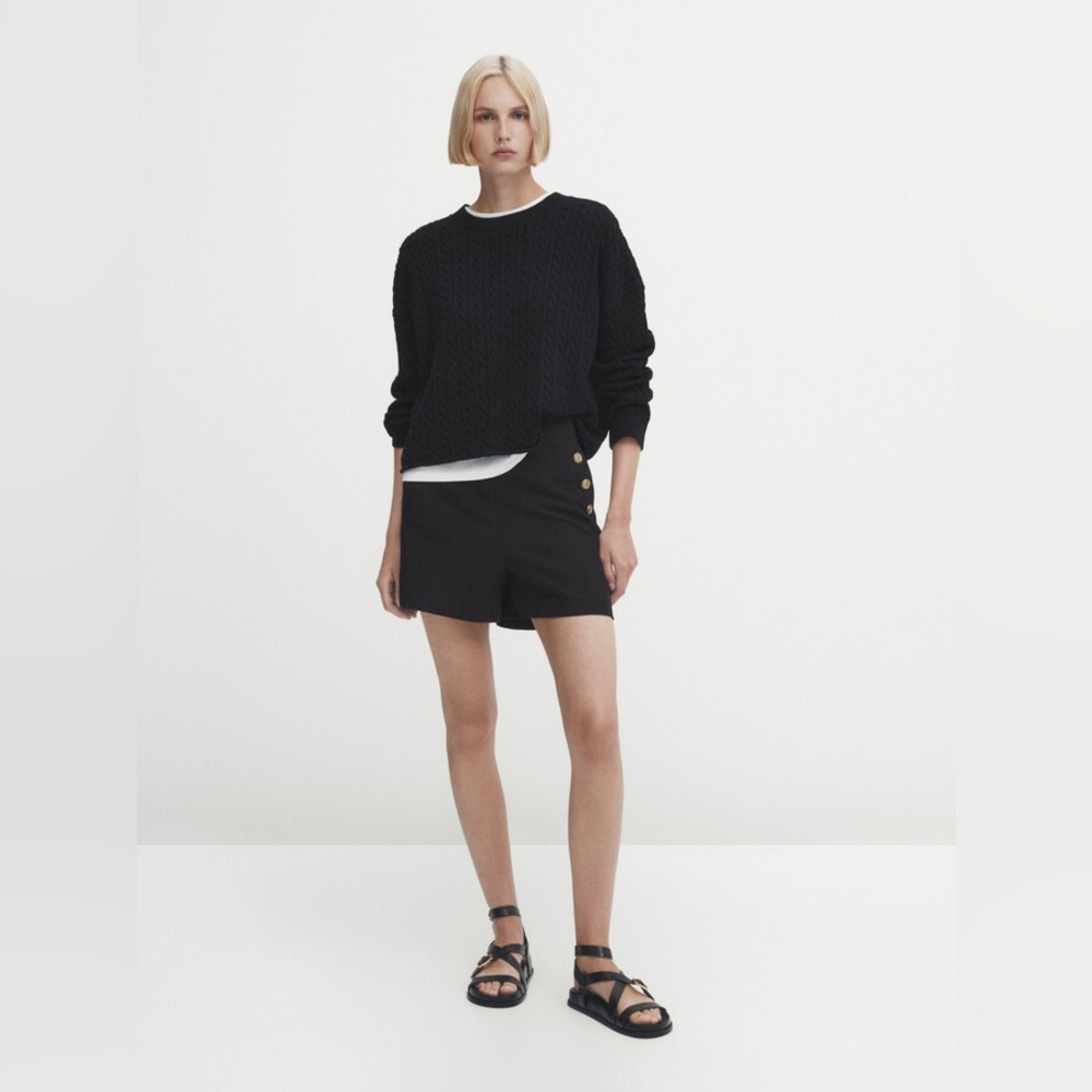 Massimo Dutti Bermuda Shorts With Button Details